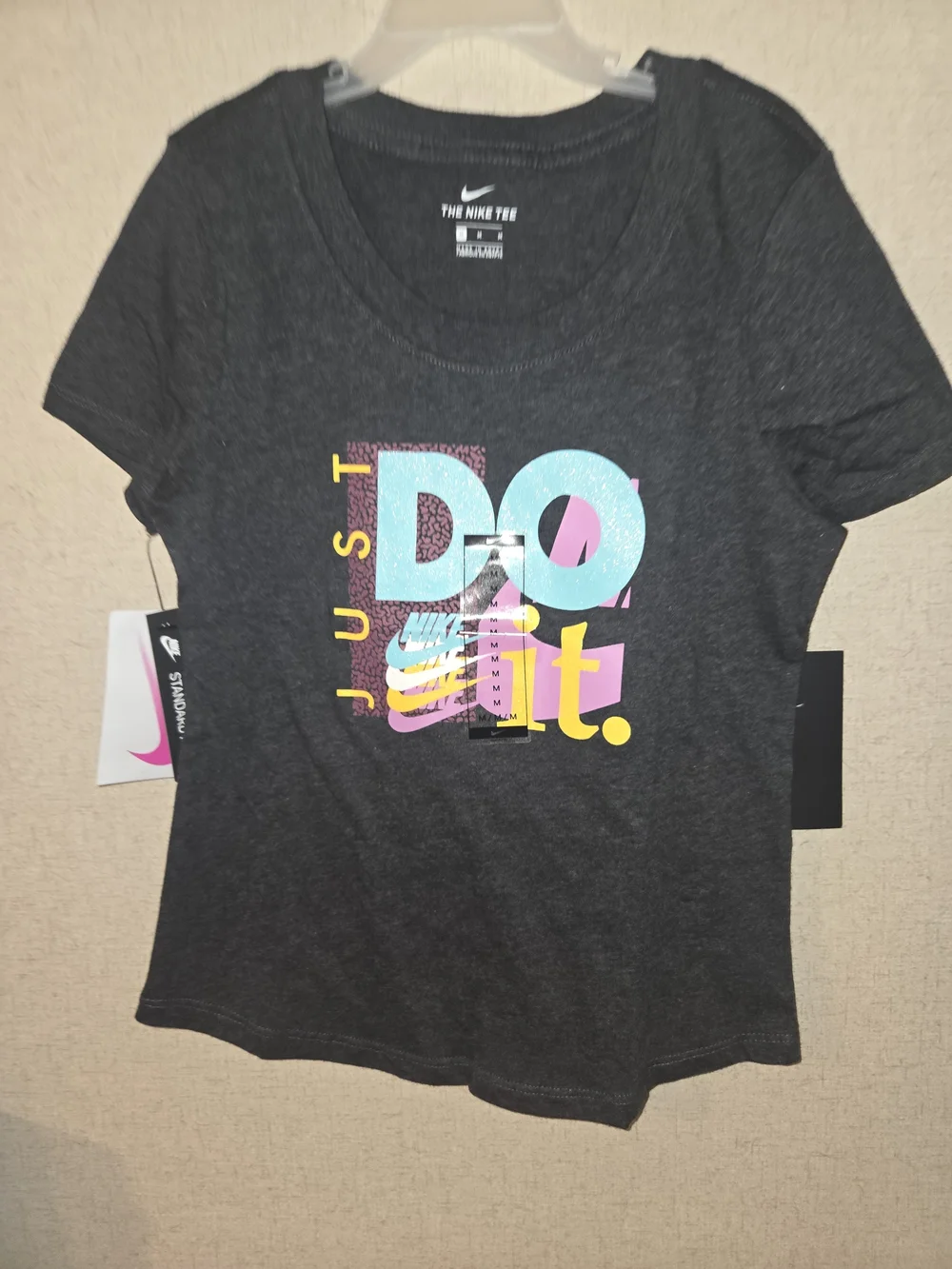 Nike Kids' 'Just Do It.' Graphic T-Shirt - Charcoal Medium